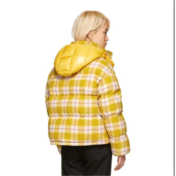 Moncler yellow check down caille jacket-size2 - Picture 3 of 6